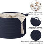 65L Large Blanket Basket, Woven Rope Laundry Basket Hamper - Image 3