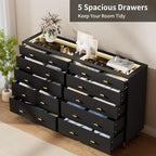 Drawer Dresser with LED Lights, 30.7" W x 39" H Tall Tempered Glass Top Dresser - Image 4