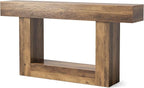 LITTLE TREE 63 Inches Long Console Table, 2-Tier Farmhouse Sofa Table Behind - Image 9