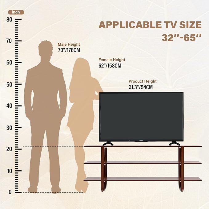 Tiita Wooden TV Stand for 65 Inch TV, Modern Media Console Table - Image 5