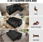 KCGKCG 93" L Shaped Sleeper Sofa Bed, Pull Out Sectional Couch - Image 4