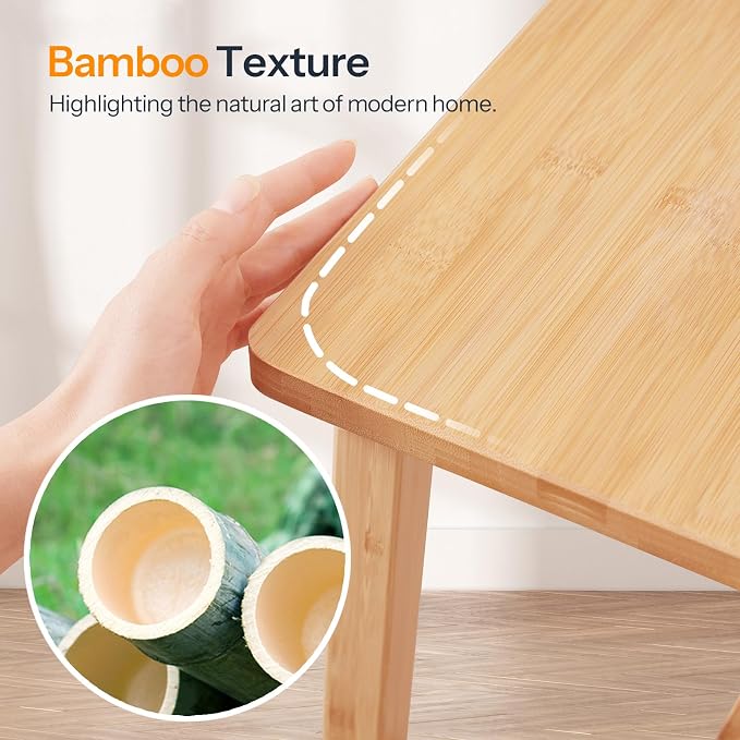 HOOBRO 39.3'' Bamboo Dining Bench, Farmhouse Table Bench, Kitchen & Living Room - Image 6