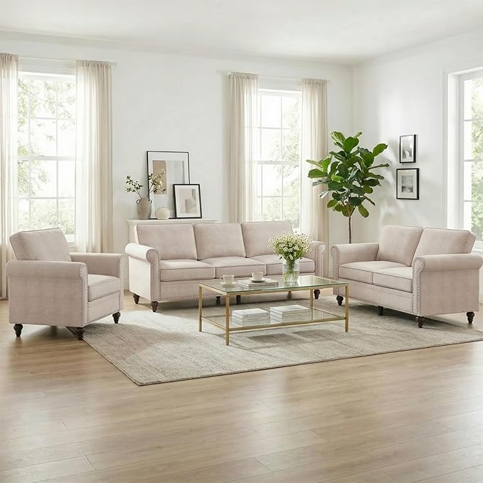 Living Room Sofa Sets 3 Piece, Modern 3 Seater Sofa and Loveseat Couch and by RedefiningHomeComfort