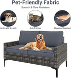 Jing's Villa 4-Piece Outdoor Sectional Sofa Set, All-Weather Wicker Patio - Image 7