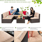 Vongrasig 7 Pieces Patio Furniture Sets, Outdoor Patio Conversation Set PE - Image 5