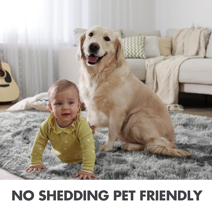 8x10 Ft Extra Large Shag Rugs for Living Room, Tie Dyed Ultra Soft Fluffy Furry - Image 6
