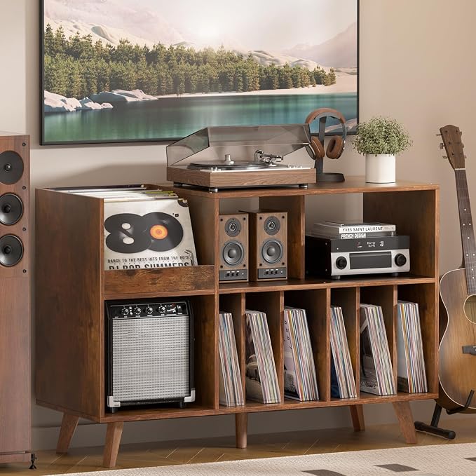 LELELINKY Large 48'' Record Player Stand by LELELINKY