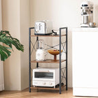 HCHQHS Small Bookshelf, Adjustable 3-Tier Industrial Bookcase, Rustic Open Book - Image 7