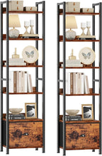 Furologee Book Shelf Set of 2, 6 Tier Tall Shelf - Image 8