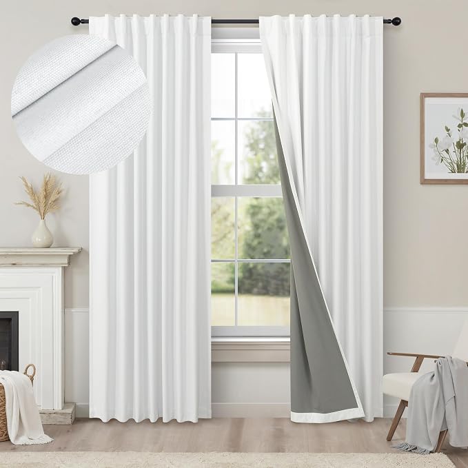 Pitalk White Room Darkening Curtains White Blackout Curtain 68 Inch Length 2 by Pitalk