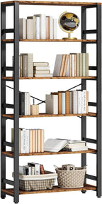 IRONCK Bookshelf, 31.5in Wide Shelf 6 Tier Bookcase, 110lbs/shelf Vintage by IRONCK