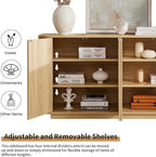 LKTART 64" Buffet Cabinet with Storage, Modern Fluted Accent Sideboard Media - Image 6