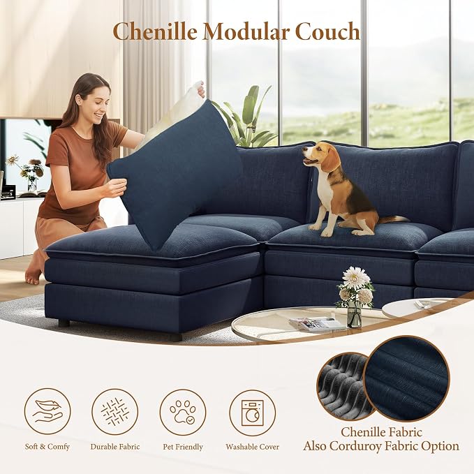 Vesgantti Large Modular Sectional Sofa, Big Comfy Cloud Couch - Image 5