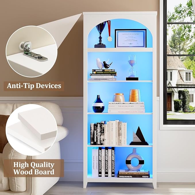 Dystler 5-Tier Arched Bookshelf - Image 7