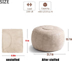 Thgonwid Unstuffed Moroccan Storage Pouf Foot Stool Ottoman Seat Handmade Faux - Image 3