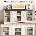 4 EVER WINNER Farmhouse Coffee Bar Cabinet, Kitchen Storage Cabinet, Coffee - Image 4