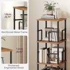 MAHANCRIS 3-Tier Rotating Bookshelf, Freestanding Corner Bookshelf, 360° - Image 7