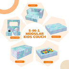 MeMoreCool Kids Sofa Couch, Glow in Dark Couch Sofa, Modular Convertible Kids - Image 4
