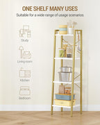 Hzuaneri Ladder Shelf, Bookshelf Bookcase, Freestanding Corner Storage Shelve - Image 6