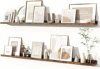 Fun Memories Picture Ledge Shelves Set of 2, 55 Inch Rustic Wall Mounted by FunMemories