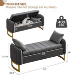 End of Bed Storage Bench, Storage Ottoman Bench - Image 2