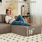95" Cloud Sectional Couch with L-Shape Chaise, Modular Comfy Sofa Chaise Longue - Image 5