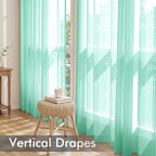 MIULEE Aqua Sheer Curtains 90 Inches Long 4 Panels 42 x 90 Inches | Light - Image 5
