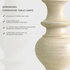 BOBOMOMO 27" Antique White Table Lamps Set of 2, Large Vintage Resin Lamps - Image 3