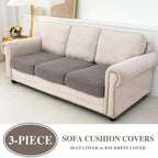 LA MEACK Couch Cushion Covers Seat Cushion Cover Stretch Couch Cover Separate - Image 2