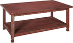 Rustic Rectangluar Coffee Table w/ 1 Shelf, Distressed Finish, Farmhouse Style - Image 8