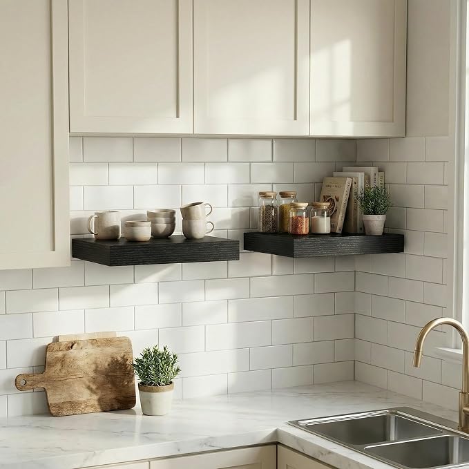 Dreamland Floating Shelves for Wall, Small Deep Floating Shelf Square Wall Shelf - Image 2