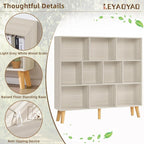 LEYAOYAO 10 Cube Bookshelf, 3 Tier Modern Wide Bookcase - Image 4