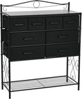 Household Essentials Black Oak & Iron Apothecary 8-Drawer Sideboard by HouseholdEssentials