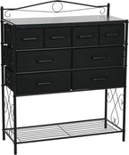 Household Essentials Black Oak & Iron Apothecary 8-Drawer Sideboard by HouseholdEssentials