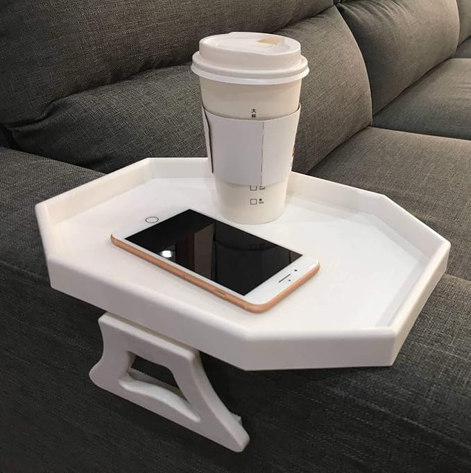 Xchouxer Sofa Arm Clip Table, Armrest Tray Table, Drinks/Remote Control/Snacks - Image 2