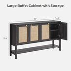 SICOTAS Rattan Sideboard Buffet Cabinet - Image 2