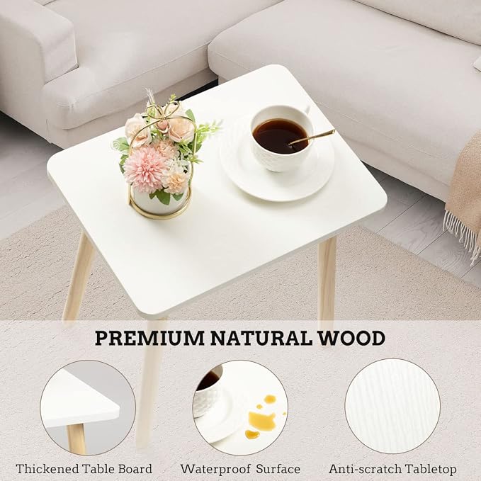 FORAOFUR Small Side Table, Modern Wood Mini Coffee Table, Easy Assembly Compact - Image 4