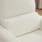 Swivel Rocker Recliner, Oversized Boucle Glider Recliner Nursery, Manual Swivel - Image 7