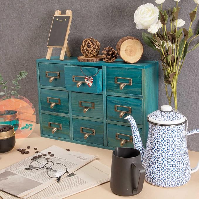 9 Drawers Library Card Catalog Cabinet - Image 2