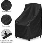 Stackable Patio Chair Covers Waterproof 2 Pack 210D Lawn Patio Outdoor Chairs - Image 6