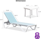 PURPLE LEAF Patio Chaise Lounge Chair Set Outside Aluminum Plastic Stackable - Image 2