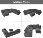 Oversized Modular Sectional Sofa Couch, Large 7 Seater Corner Sofa Modern U - Image 8