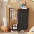 HIGDBFE Dresser with Hanging Rack, 4 Drawers Small Closet - Image 8