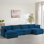 148'' Sectional Modular Cloud Couch, Oversized U Shaped 4 Seat Sofa - Image 6
