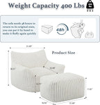 Oversized Bean Bag Chaise Lounge Chair Indoor - Image 2