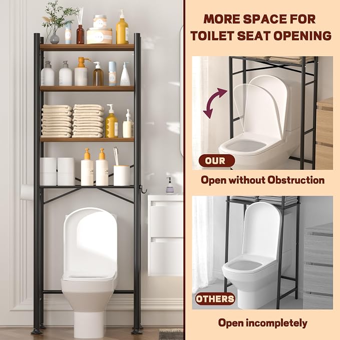 GloTika 4-Tier Over Toilet Storage - 150lb Total Capacity Metal Bathroom - Image 6