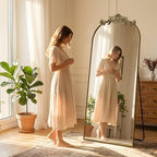 MISSDAY Vintage Baroque Full Length Mirror, Full Metal Frame Stand Up Retro - Image 8