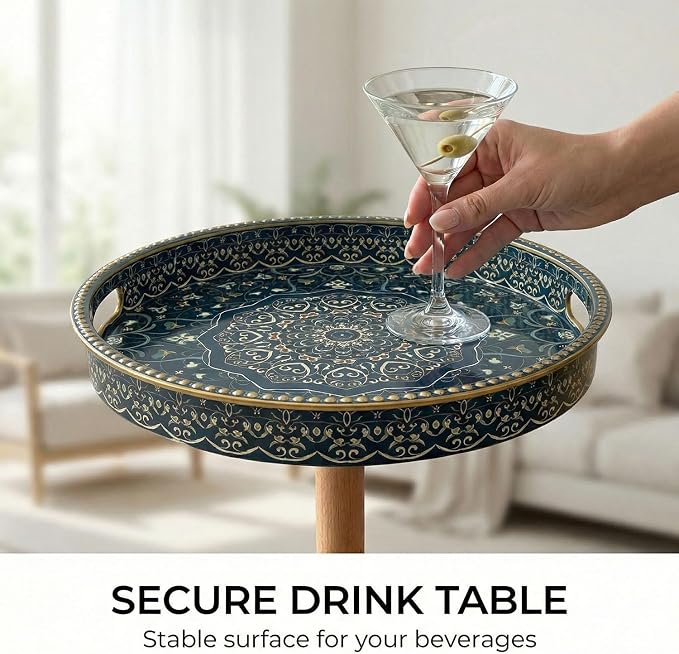 Gesodant Boho Single Leg Round Side Table - Image 5