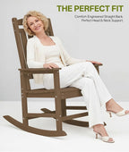 Outdoor Adirondack Rocking Chairs All-Weather HDPE Patio Rocker Chair - Image 5