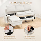 Vesgantti 108" Modular Sectional Sofa, Comfy Cloud Couch - Image 5